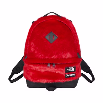 Supreme x The North Face Faux Fur Backpack Red