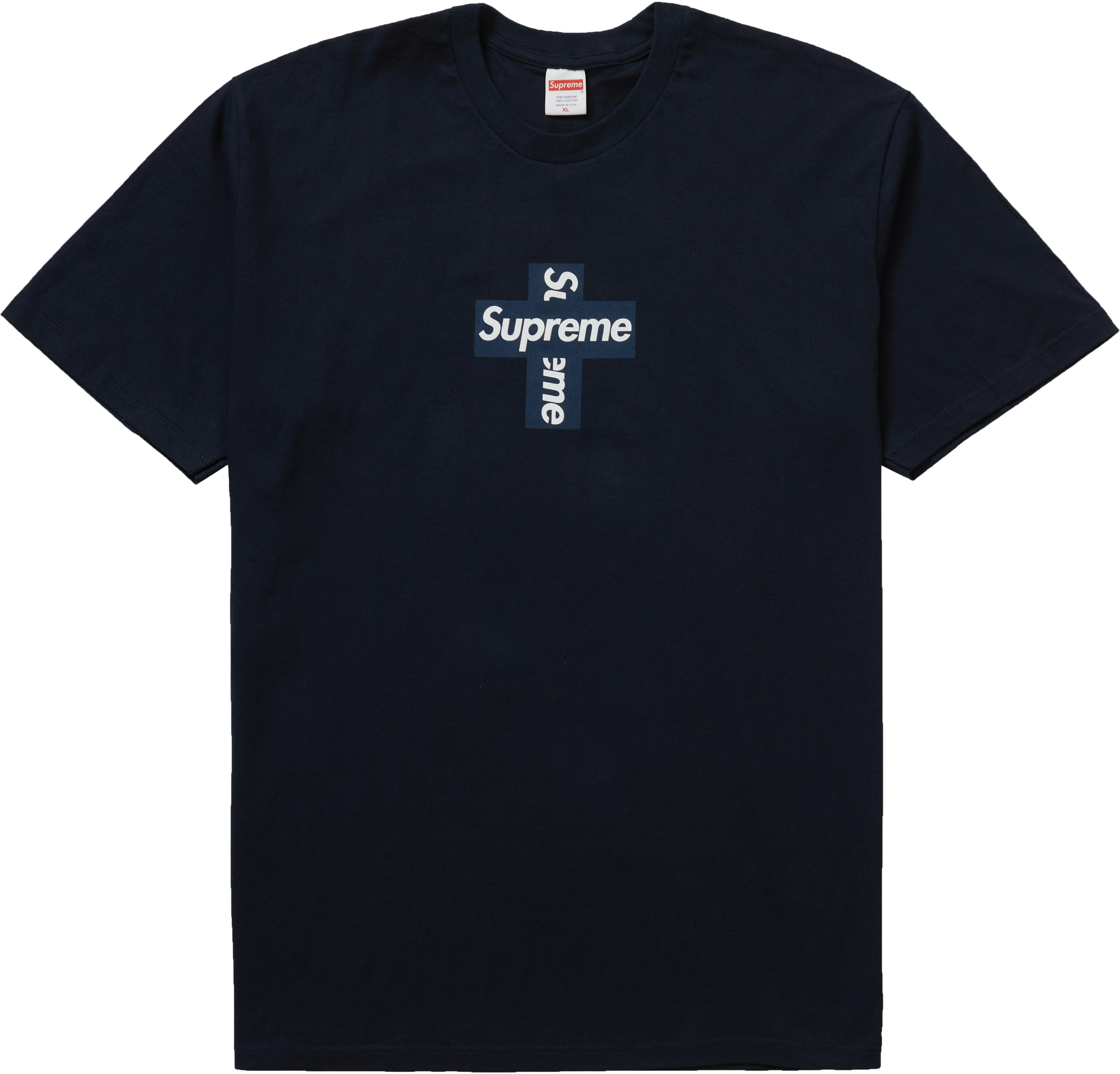 Supreme Cross Box Logo Tee Navy - Novelship