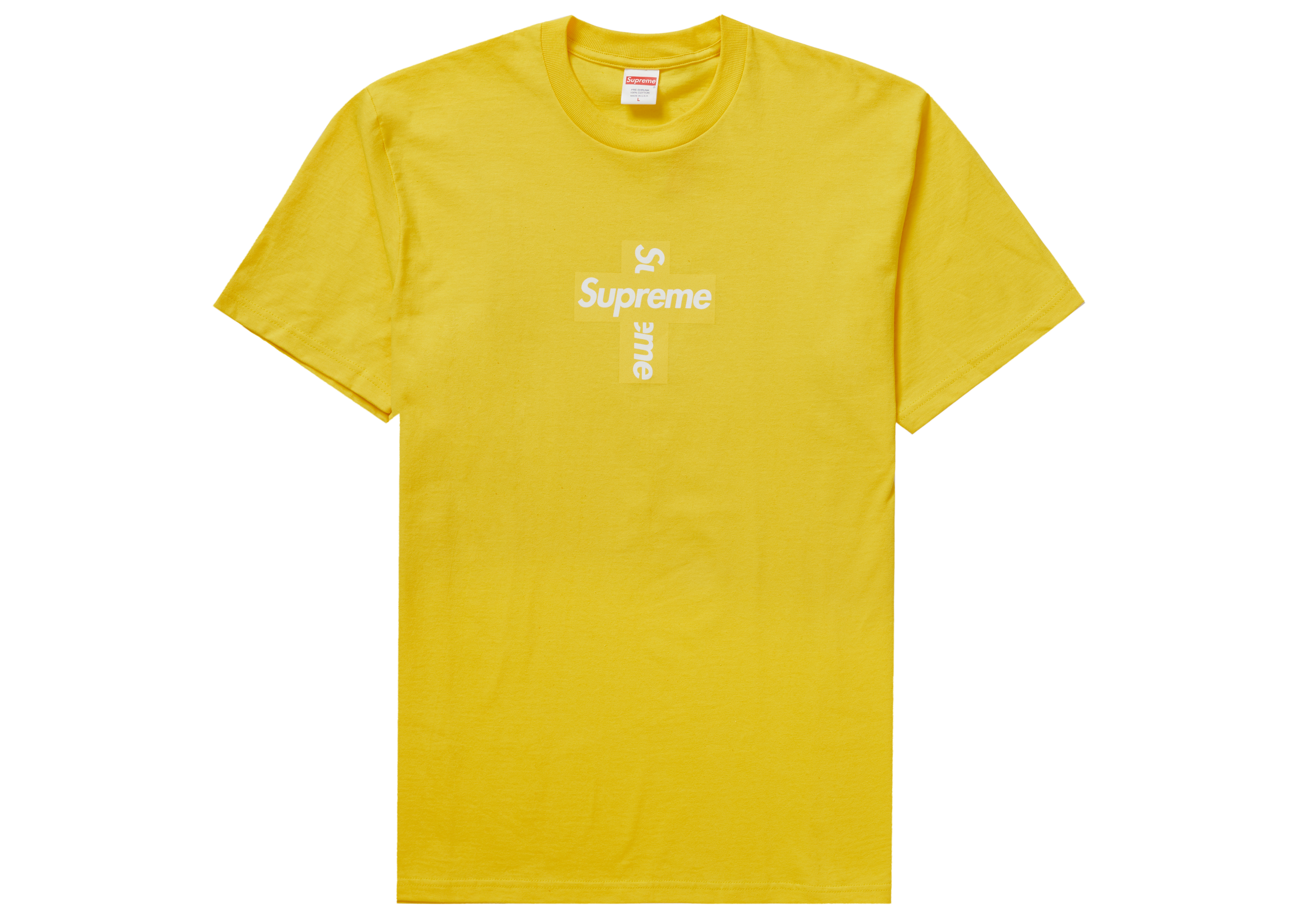 Supreme Cross Box Logo Tee Yellow - Novelship