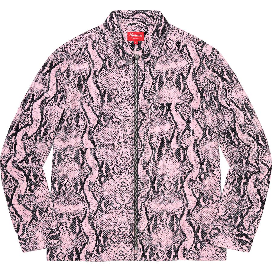 Supreme Snakeskin Corduroy Zip Up Shirt Pink