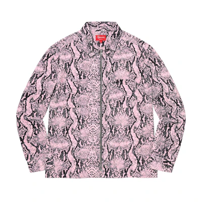 Supreme Snakeskin Corduroy Zip Up Shirt Pink