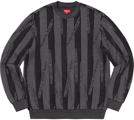 Supreme Textured Stripe Crewneck Black Buy Supreme Textured Stripe Crewneck Black
