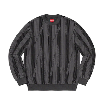 Supreme Textured Stripe Crewneck Black