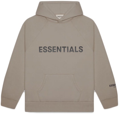 Fear of God ESSENTIALS 3D Silicon Applique Pullover Hoodie Taupe ...