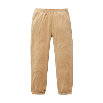 Supreme Velour Warm Up Pants Khaki (FW17)