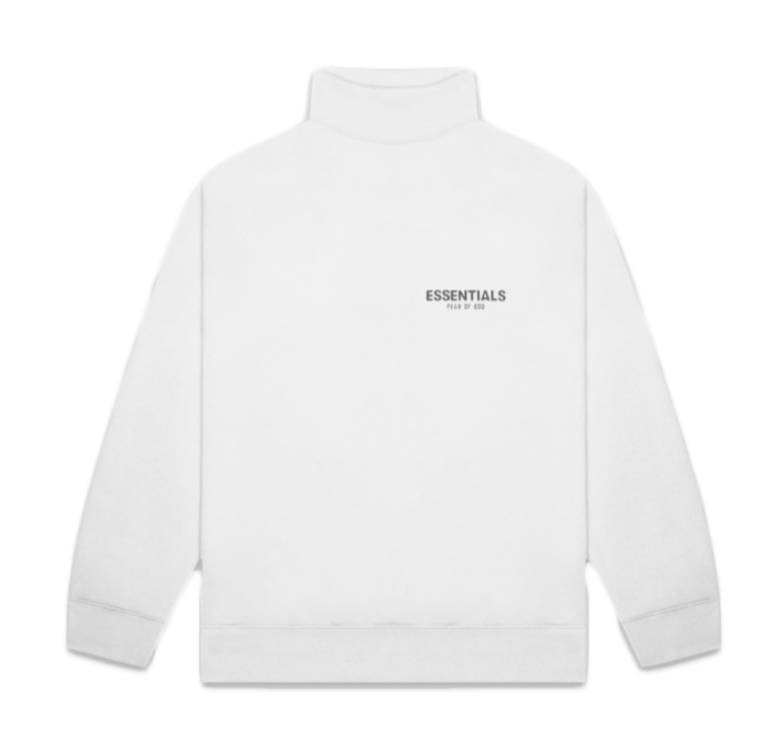 Fear of God ESSENTIALS Pull-Over Mockneck Sweatshirt White - Novelship