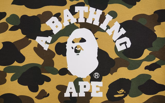 Bape 1st camo college top pullover hoodie