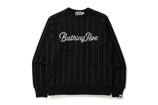 Buy BAPE Krew Leher Bulat Jalur Teks Hitam