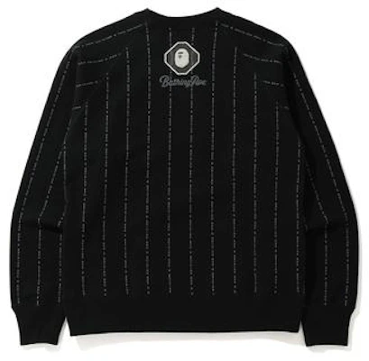 BAPE Krew Leher Bulat Jalur Teks Hitam Order BAPE Krew Leher Bulat Jalur Teks Hitam