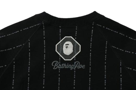 Shop BAPE Krew Leher Bulat Jalur Teks Hitam