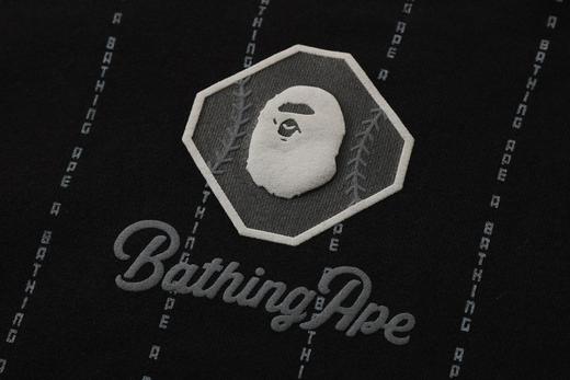 Purchase BAPE Krew Leher Bulat Jalur Teks Hitam