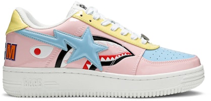 A Bathing Ape Bapesta Low M1 'Shark Face - Pink' 1G30191002 A Bathing Ape Bapesta Low M1 'Shark Face - Pink' 1G30191002