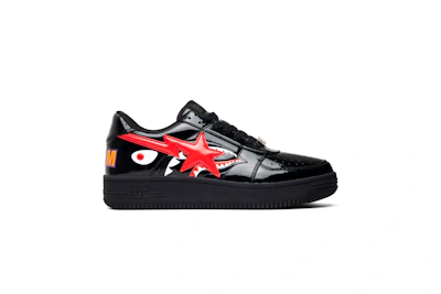 A Bathing Ape Bapesta Low 'Black Shark Face'