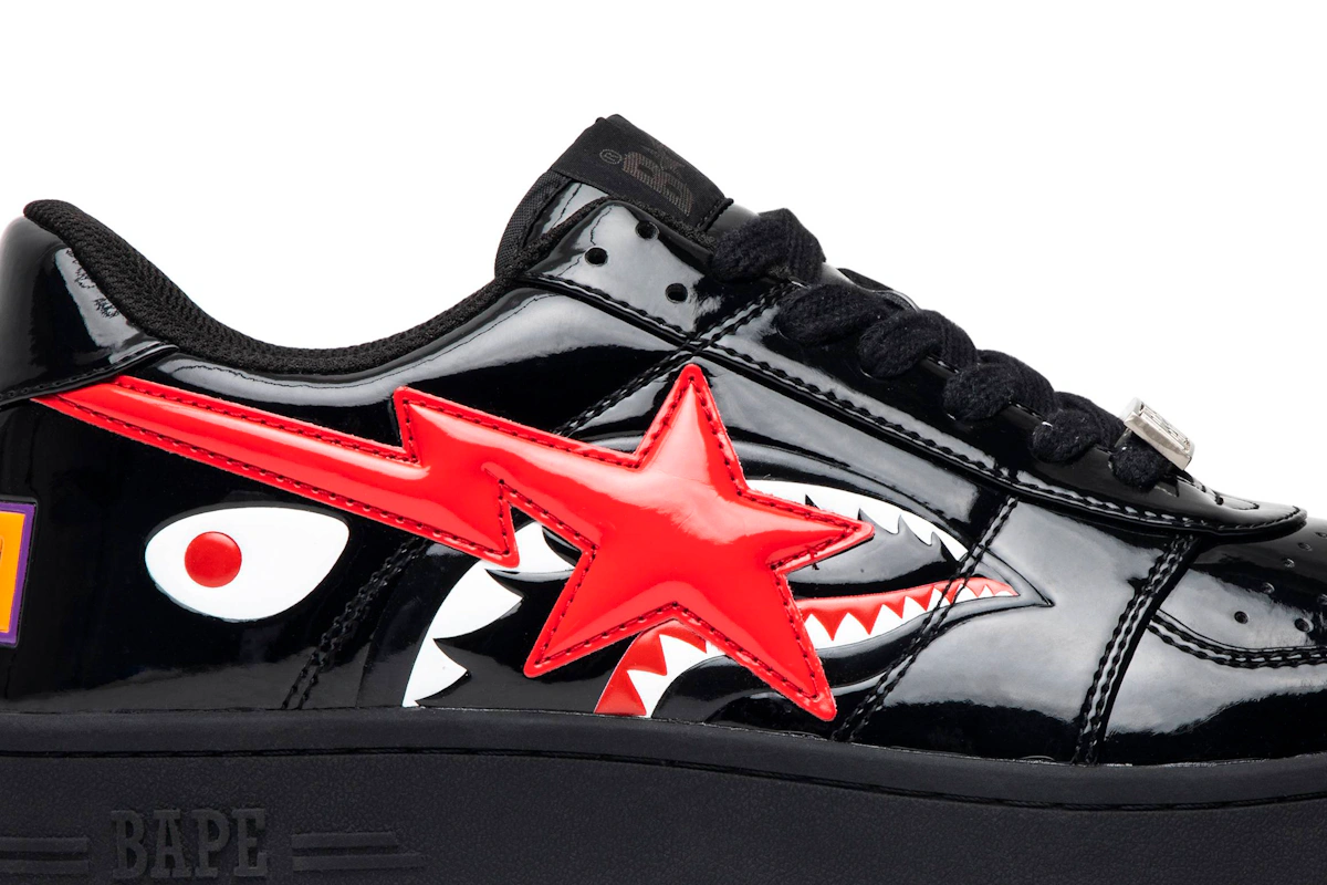A Bathing Ape Bapesta Low 'Black Shark Face'