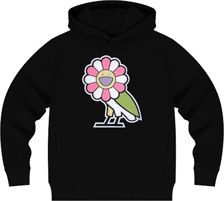 Takashi Murakami X OVO Surplus Flower Owl Hoodie Military Green for Women