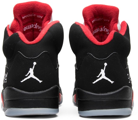 Supreme x Air Jordan 5 Retro 'Black' 824371-001 - KICKS CREW