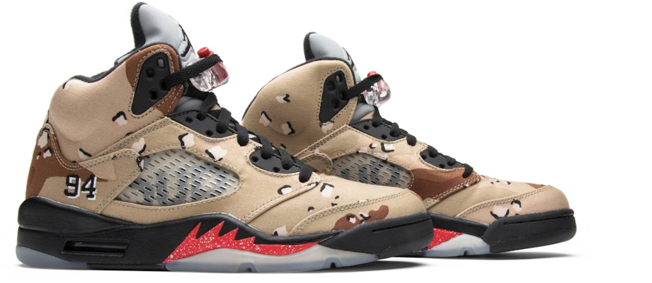 Supreme x Air Jordan 5 Retro 'Desert Camo' - 824371-201 - Novelship
