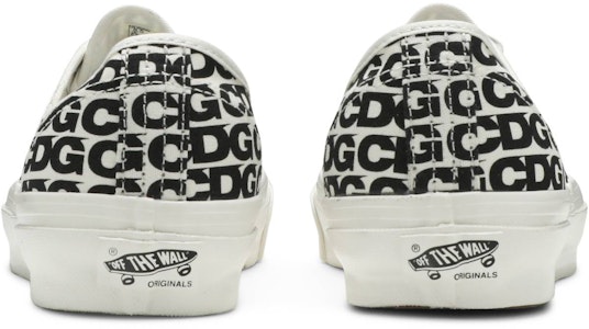 Comme des Garçons x Vans OG Authentic LX 'CDG Print - Putih' (Getah Melengkung) VN0A4BV9SHM Details for Comme des Garçons x Vans OG Authentic LX 'CDG Print - Putih' (Getah Melengkung) VN0A4BV9SHM