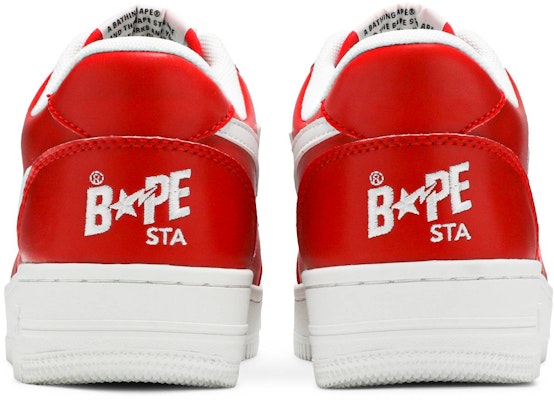 Coca-Cola x A Bathing Ape Bapesta Low 'Red' 1G23191913 RED Details for Coca-Cola x A Bathing Ape Bapesta Low 'Red' 1G23191913 RED