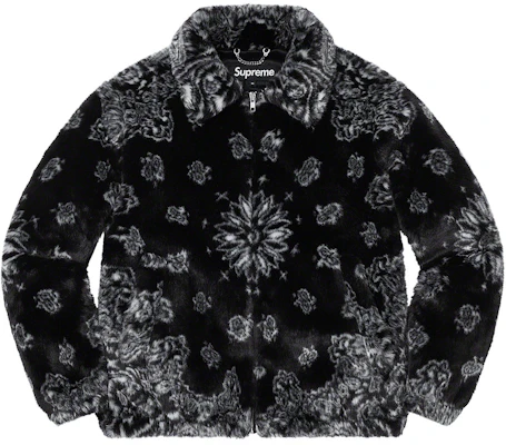 Supreme Bandana Faux Fur Bomber Jacket Black