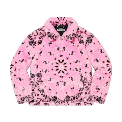 Supreme Bandana Faux Fur Bomber Jacket Pink