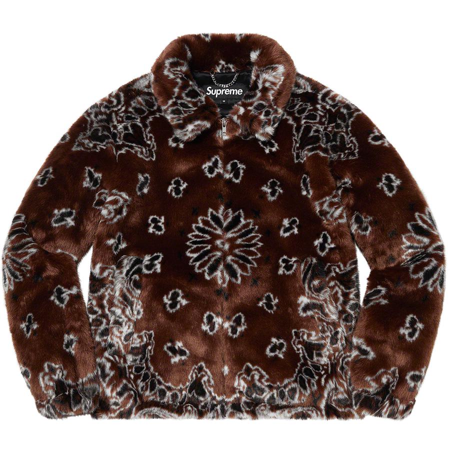 Supreme Bandana Faux Fur Bomber Jacket Brown