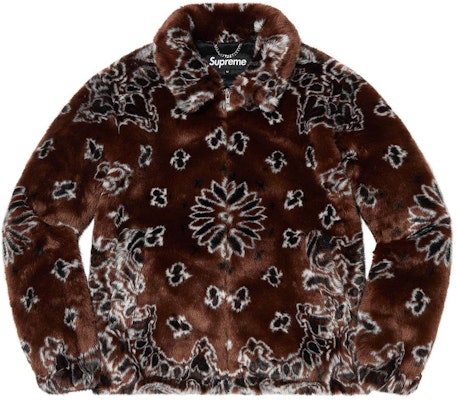 Chaqueta Bomber Supreme Bandana Piel Sintética Marrón Buy Chaqueta Bomber Supreme Bandana Piel Sintética Marrón