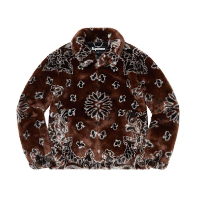 Supreme Bandana Faux Fur Bomber Jacket Brown