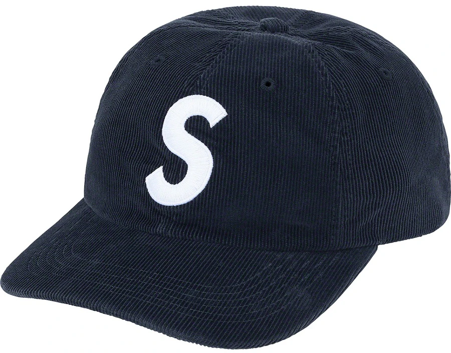 supreme-fine-wale-corduroy-s-logo-6-panel-navy