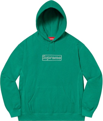 Supreme x KAWS Chalk Logo Hooded Sweatshirt Light Pine