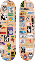 Supreme Stickers Skateboard Deck Tan