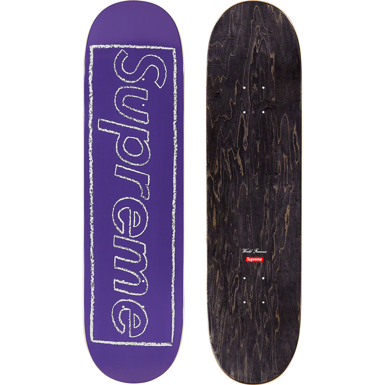 売りsupreme KAWS Chalk Logo Skateboard ピンク スケートボード
