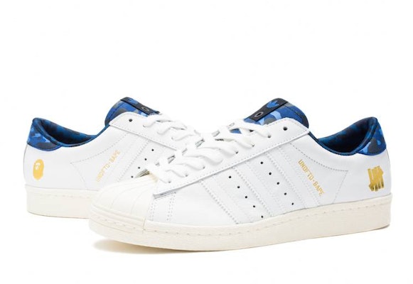 UNDEFEATED x A Bathing Ape x adidas Superstar 80s 'White' B34292 Lookbook UNDEFEATED x A Bathing Ape x adidas Superstar 80s 'White' B34292