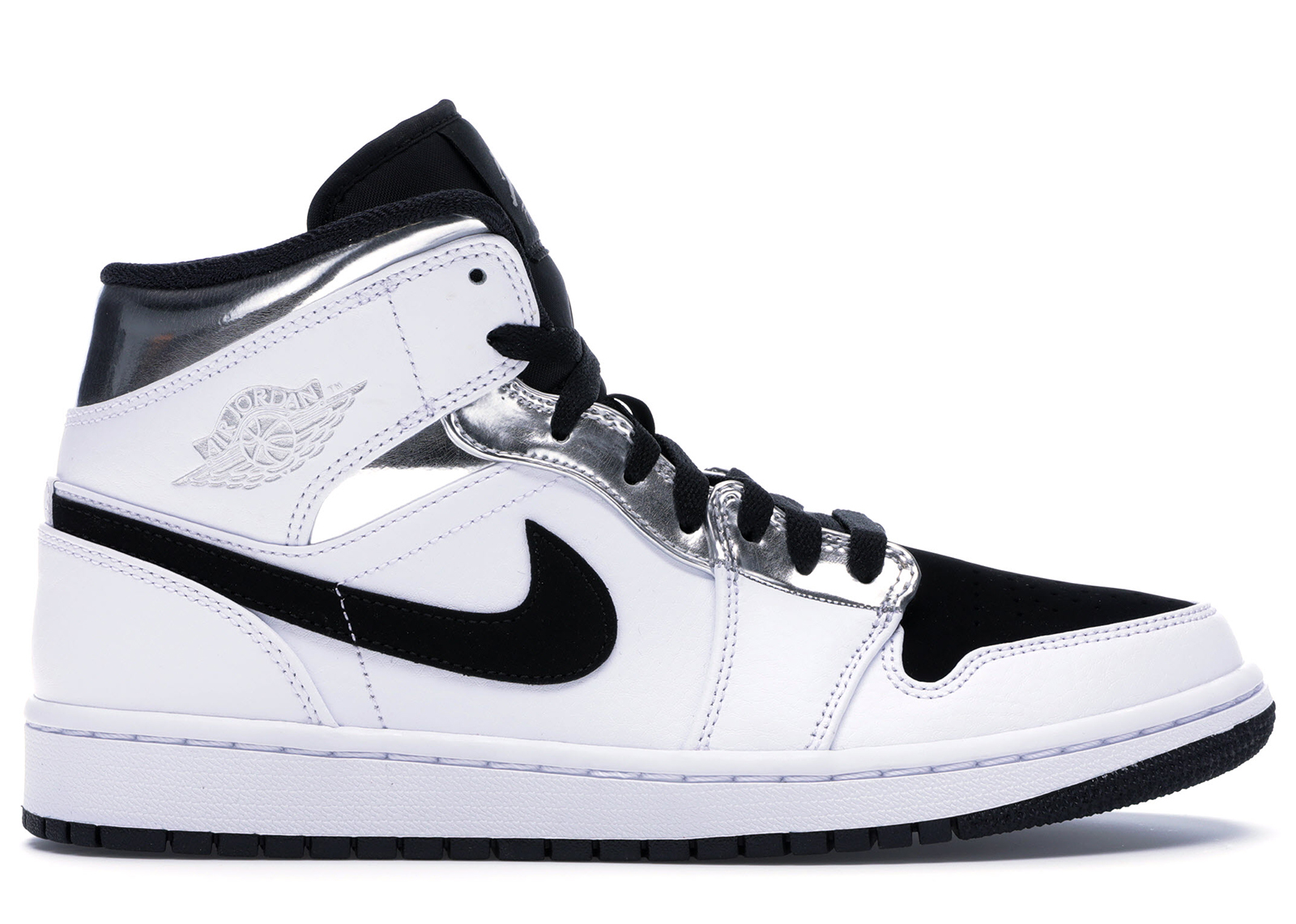 black white and silver jordans