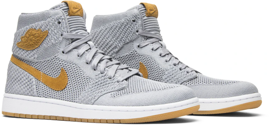 Jordan retro 1 sales flyknit wolf grey