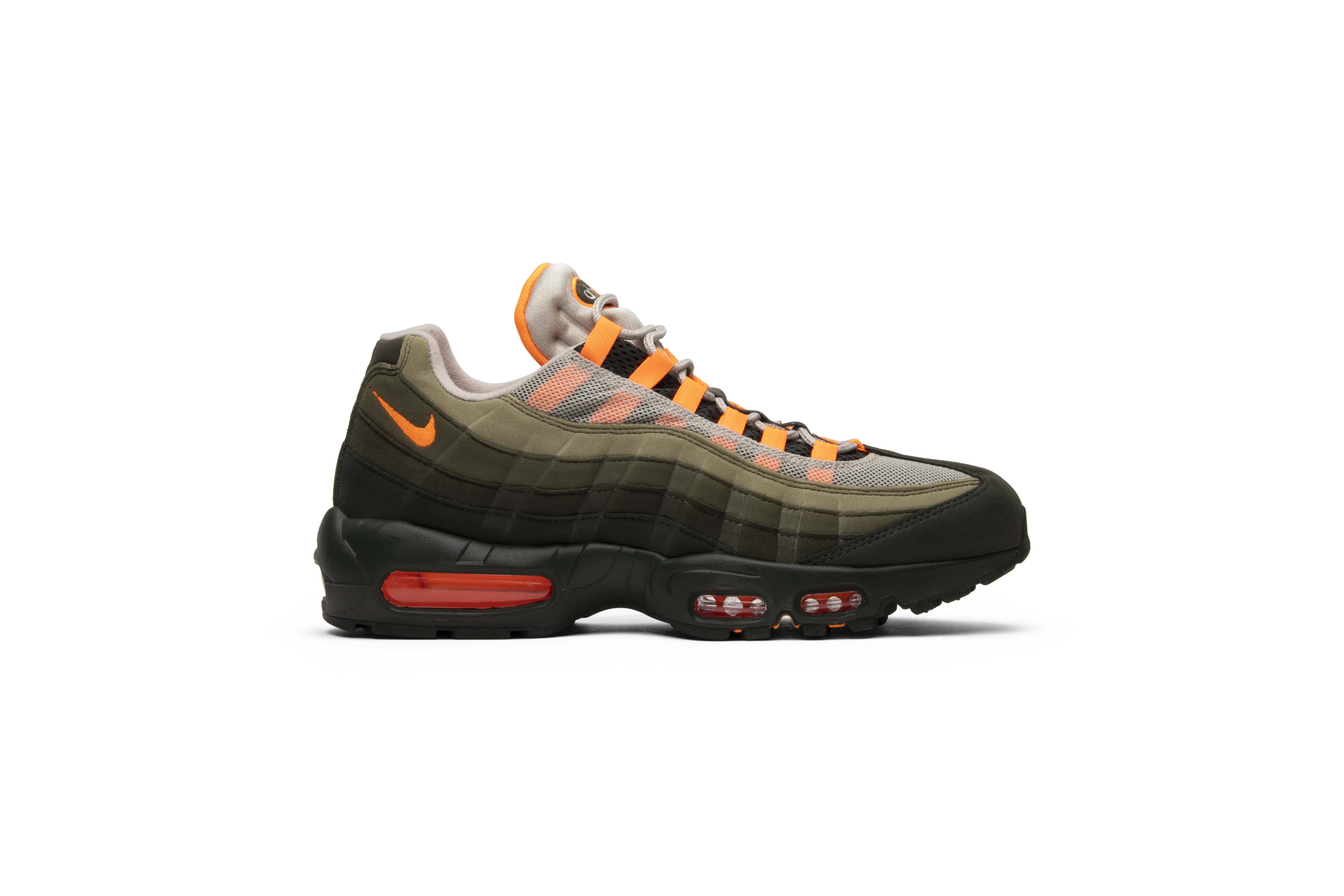olive green and orange air max 95
