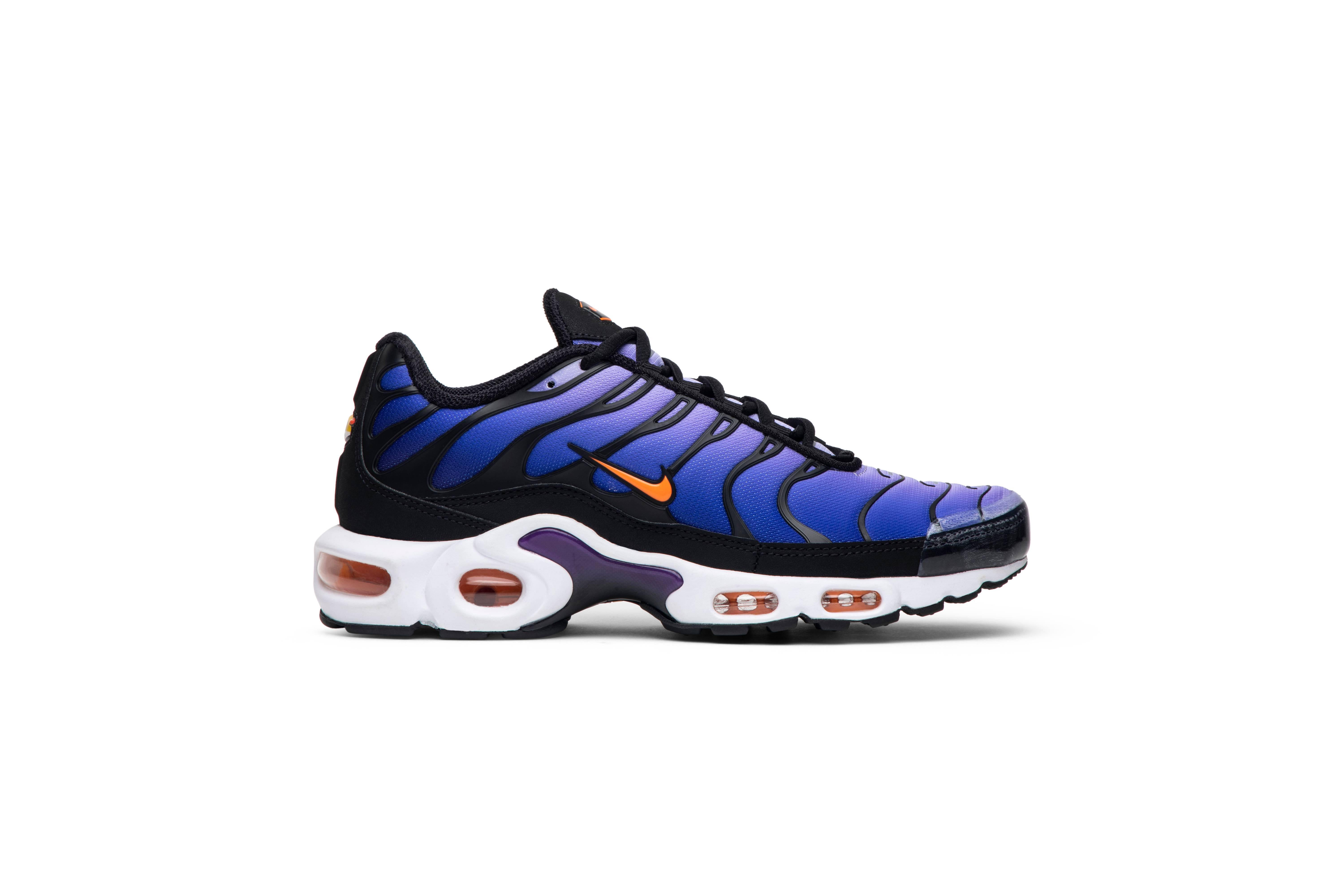 purple and blue air max plus