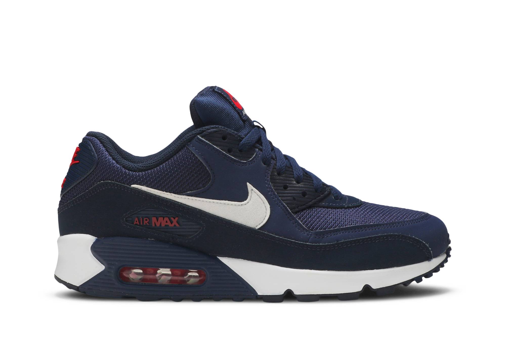 navy blue and red air max 90