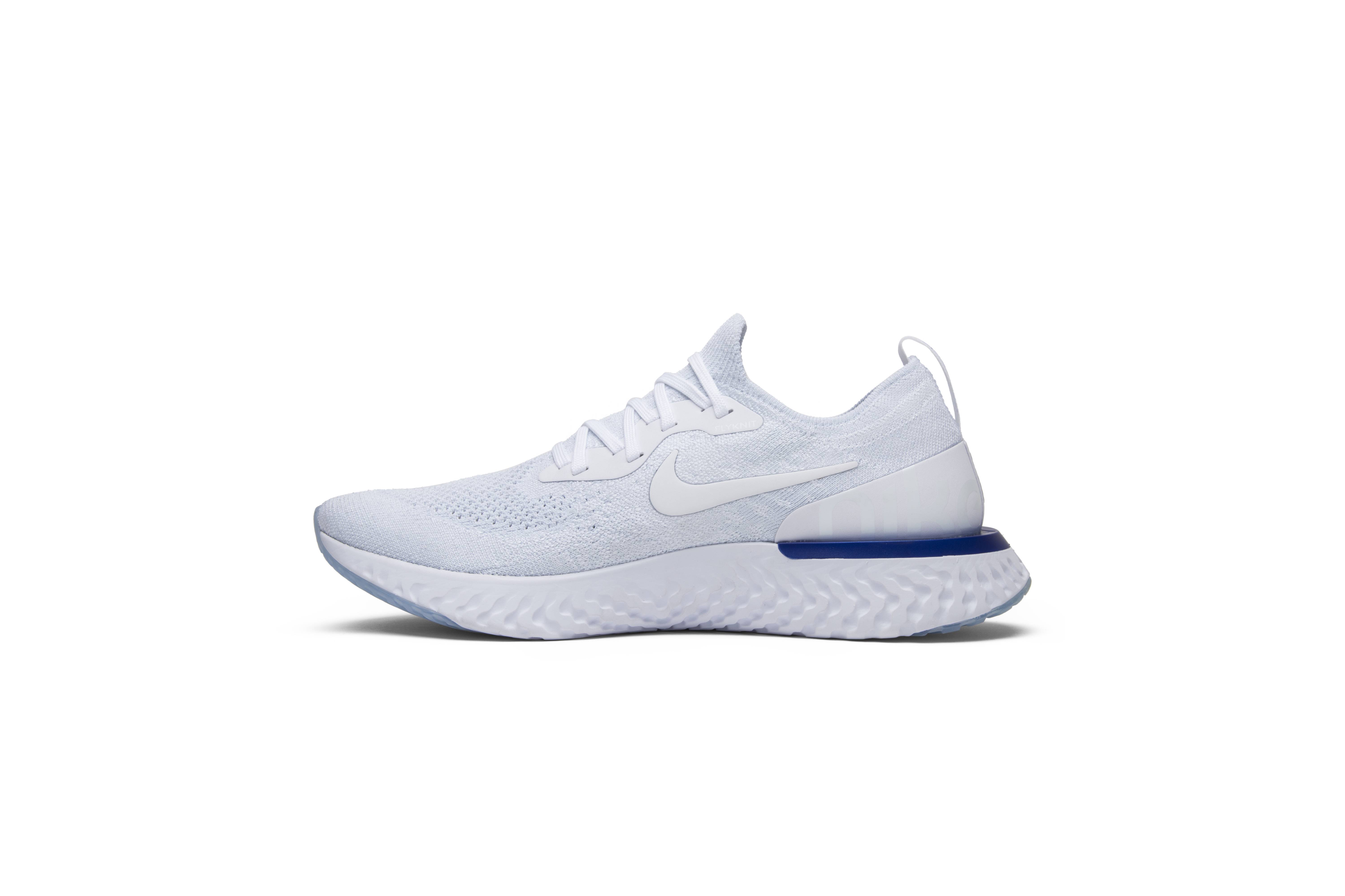 nike epic react flyknit white racer blue pink blast