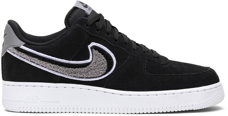 Nike air force 1 chenille swoosh black Clearance