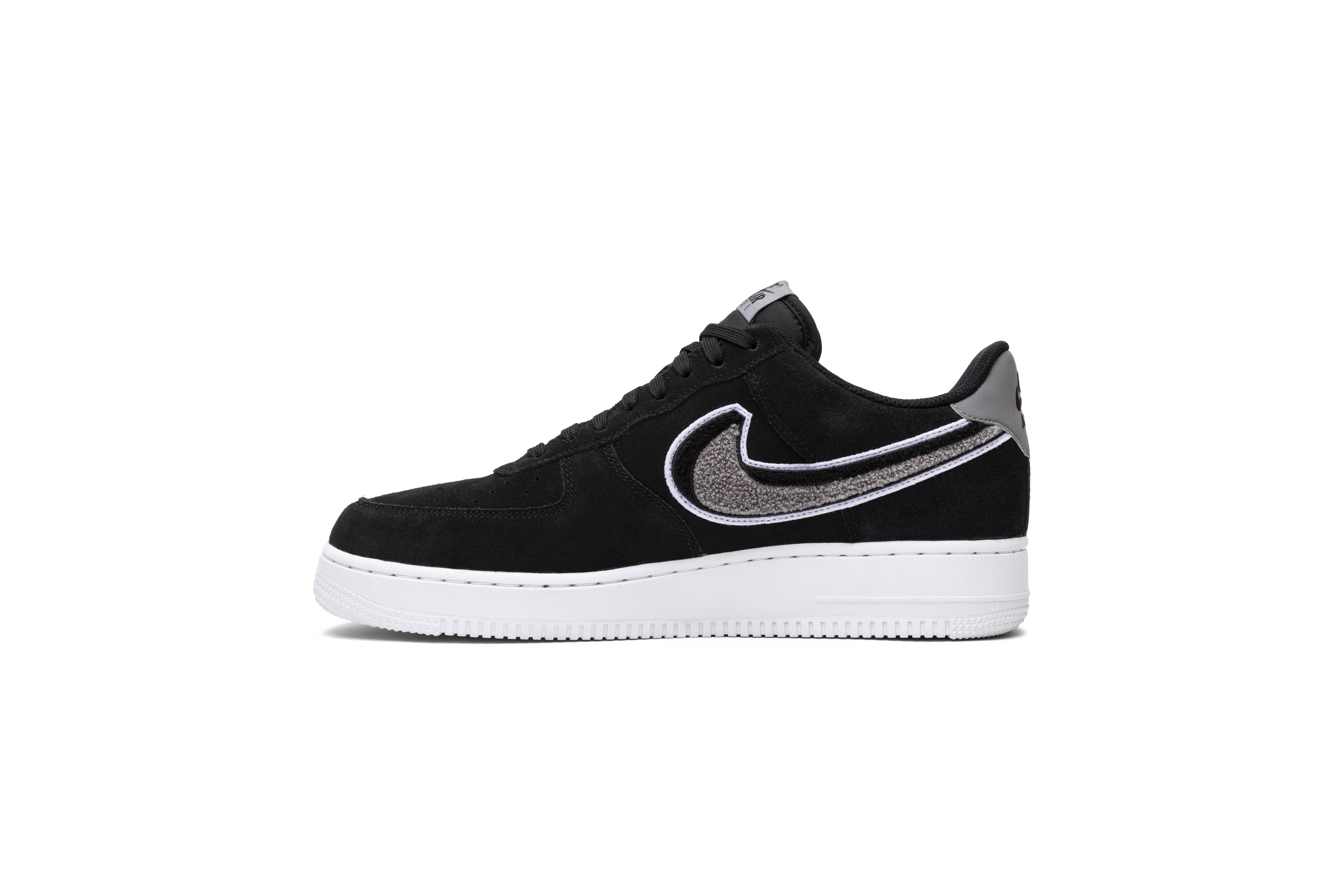 nike air force 1 chenille swoosh black