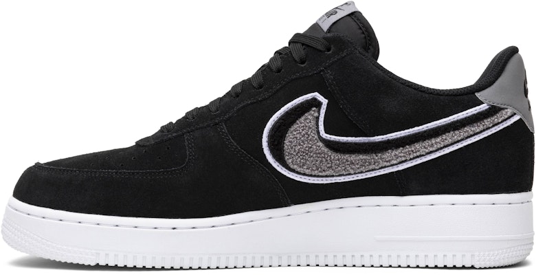 Nike Air Force 1 LV8 Chenille Swoosh Black Grey Shoes Men's Size 10.5  823511-014