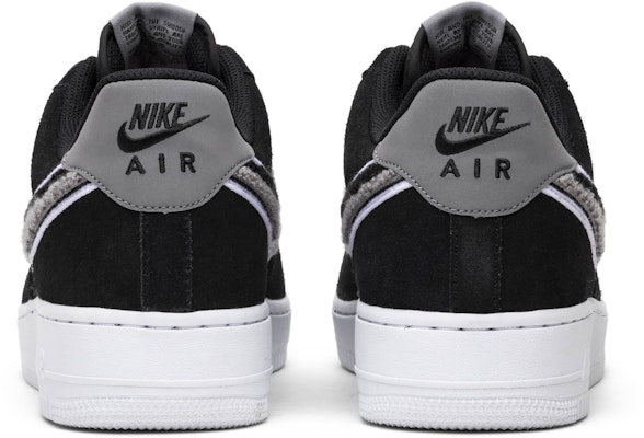 Nike Air Force 1 LV8 Chenille Swoosh Black Grey Shoes Men's Size 10.5  823511-014
