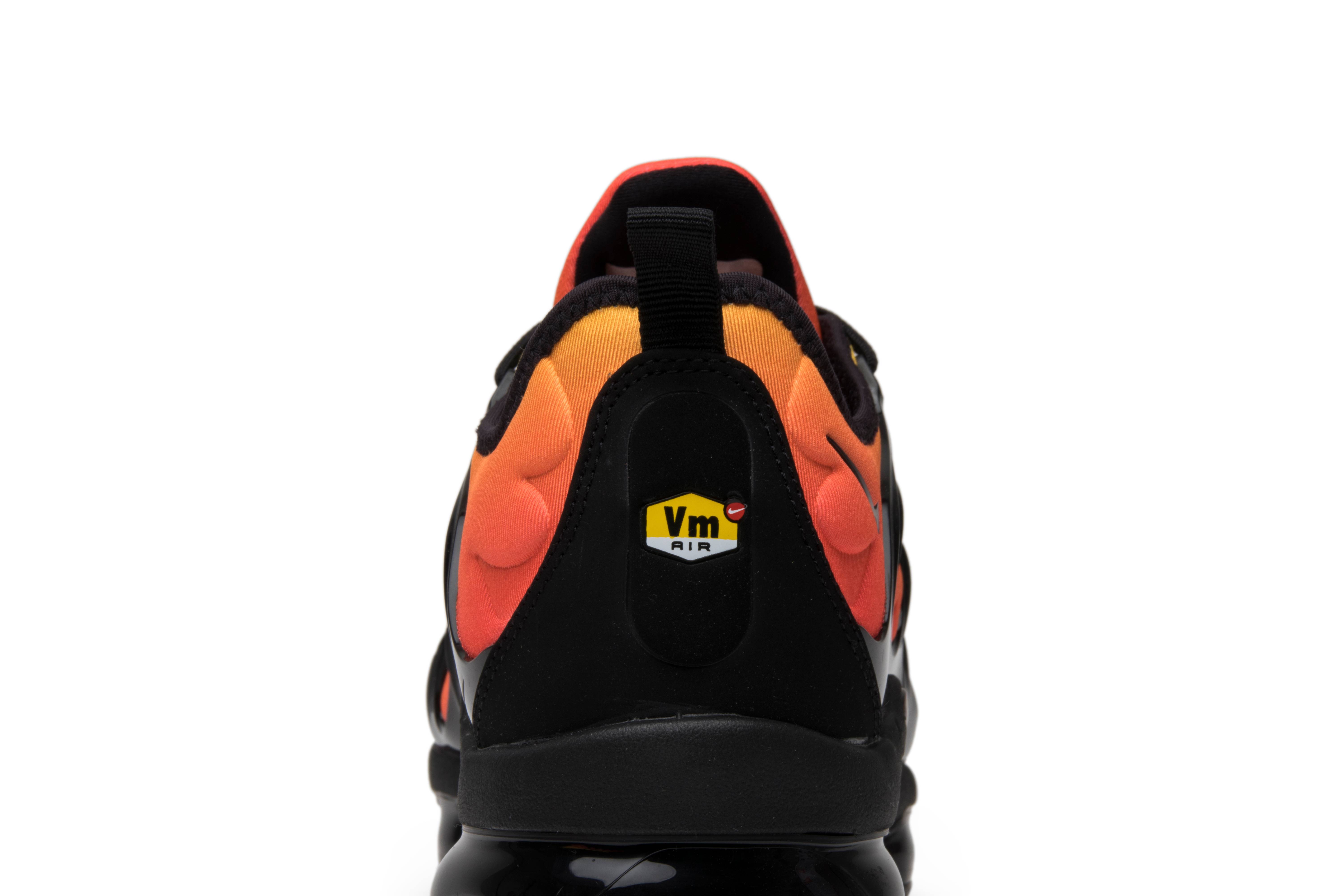 vapormax plus black orange crimson