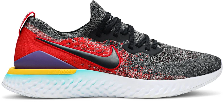 Nike Epic React Flyknit 2 Black Hyper Jade University Red BQ8928