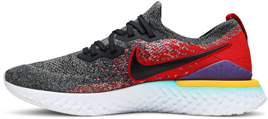 Nike Epic React Flyknit 2 Black Hyper Jade University Red BQ8928