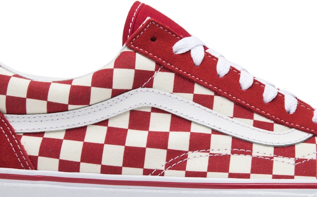 Vans red and white checkerboard old skool hotsell