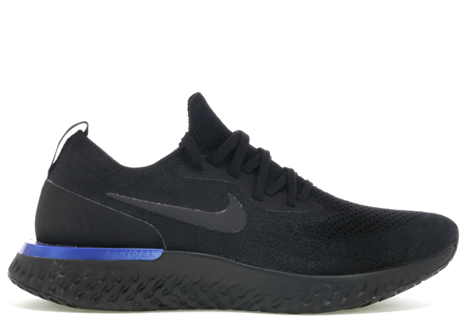 epic react flyknit black blue