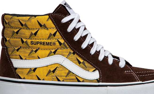 Supreme x Vans Sk8‑Hi Pro 'Diamond Plate Brown Yellow