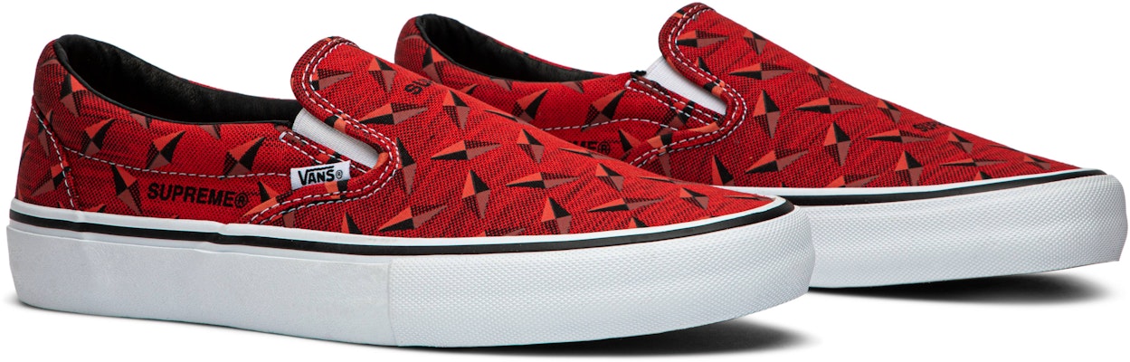 Vans X Supreme Slip-On SS19 Diamond Plate Collection Red SUP-SS19